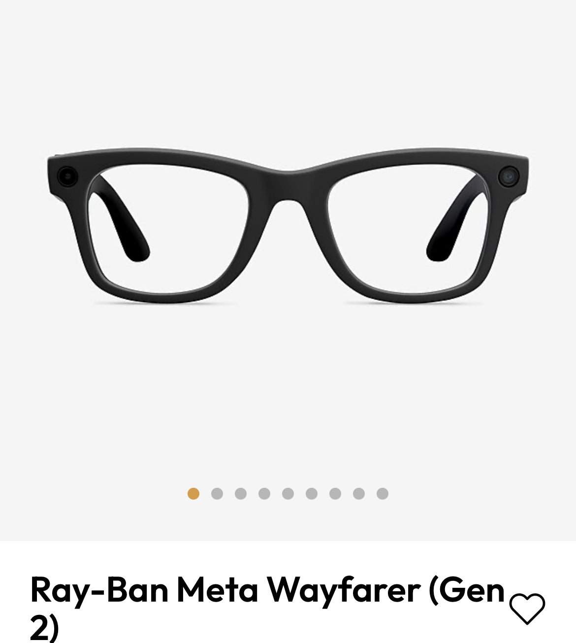 Meta Black AI Glasses (special order)